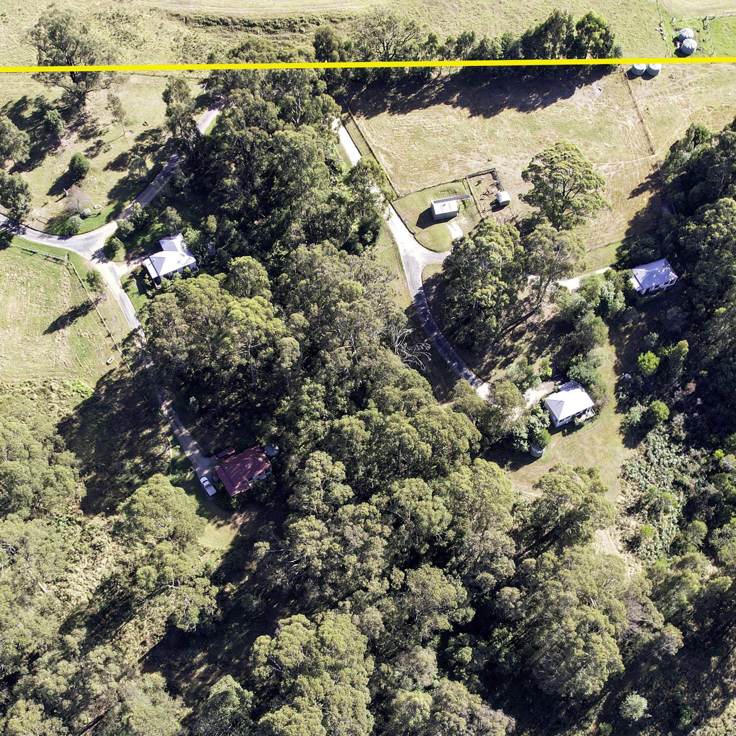 Aerial image of property with borders marked.